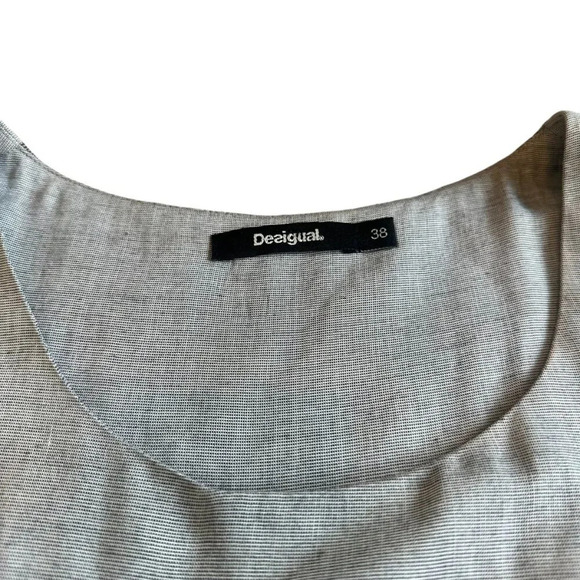 Desigual Sleeveless Dress Patch Plaid Lace Shift Fit Size 38 10 Women's US - Picture 3 of 9